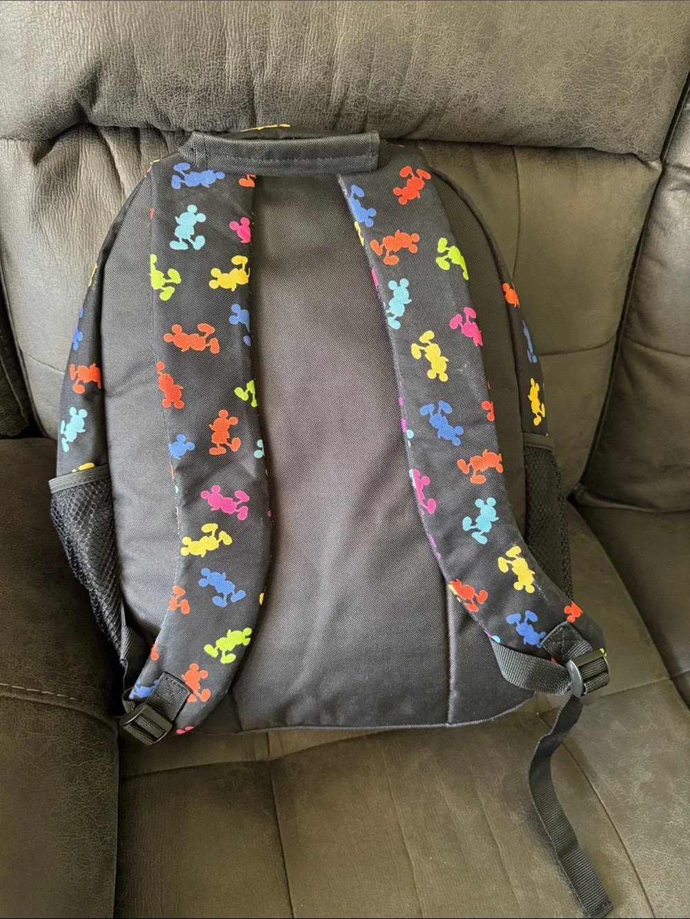 Disney Black Backpack with Multicolor Mickey Silhouettes